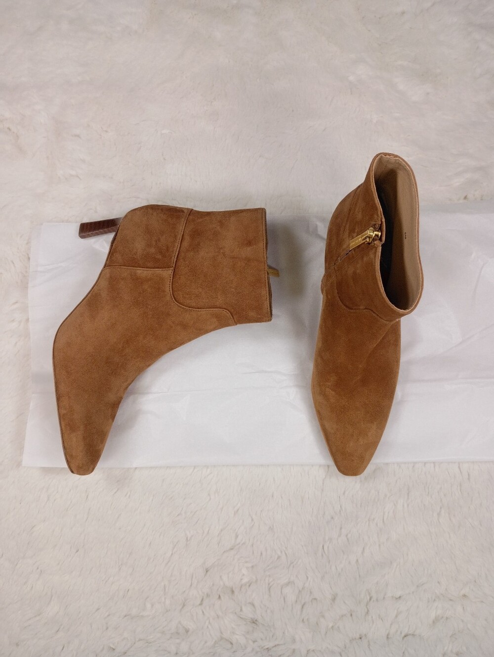 Veronica Beard Kelby Brown Suede Pointed Ankle Boots 8